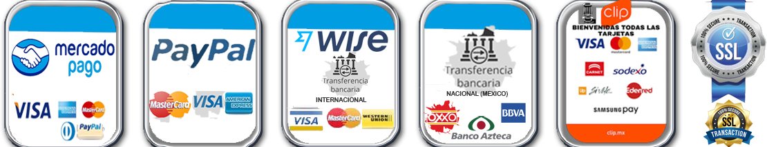 Métodos de pago disponibles