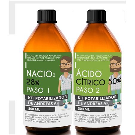 500ML Kit Clorito de Sodio y Ácido Cítrico al 50%