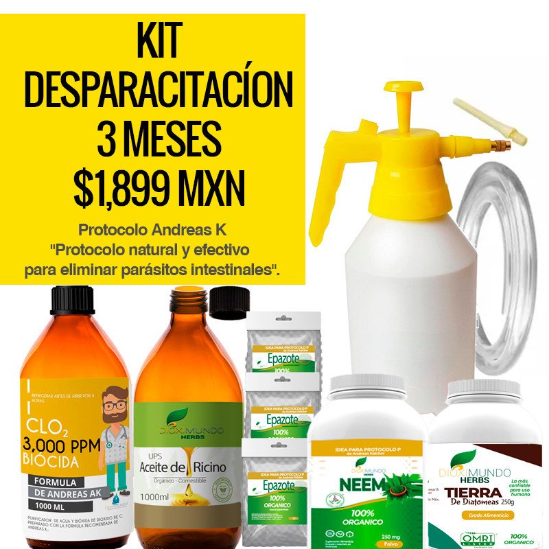 Kit Completo de Desparacitación Natural - CDS, Diatomeas, Neem y Más Kit Completo de Desparacitación Natural - CDS, Diatomeas, Neem y Más